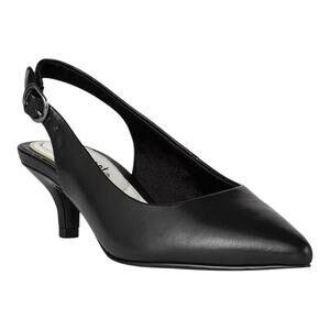 Easy Street Women's Faye Slingback Kitten Heel Pumps Black Size 7 W